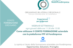 Il webinar settimanale dell’OBR Campania sul Conto Formazione. Ogni giovedì alle 11:30. Un’occasione di approfondimento e confronto