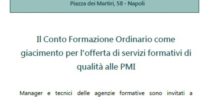 Seminario con il Presidente di Fondimpresa, Bruno Scuotto,  sul Conto Formazione Ordinario