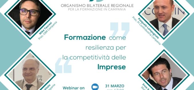 31 marzo 2021, ore 17:00 – Webinar su formazione,resilienza, competitività delle imprese. Il link per partecipare